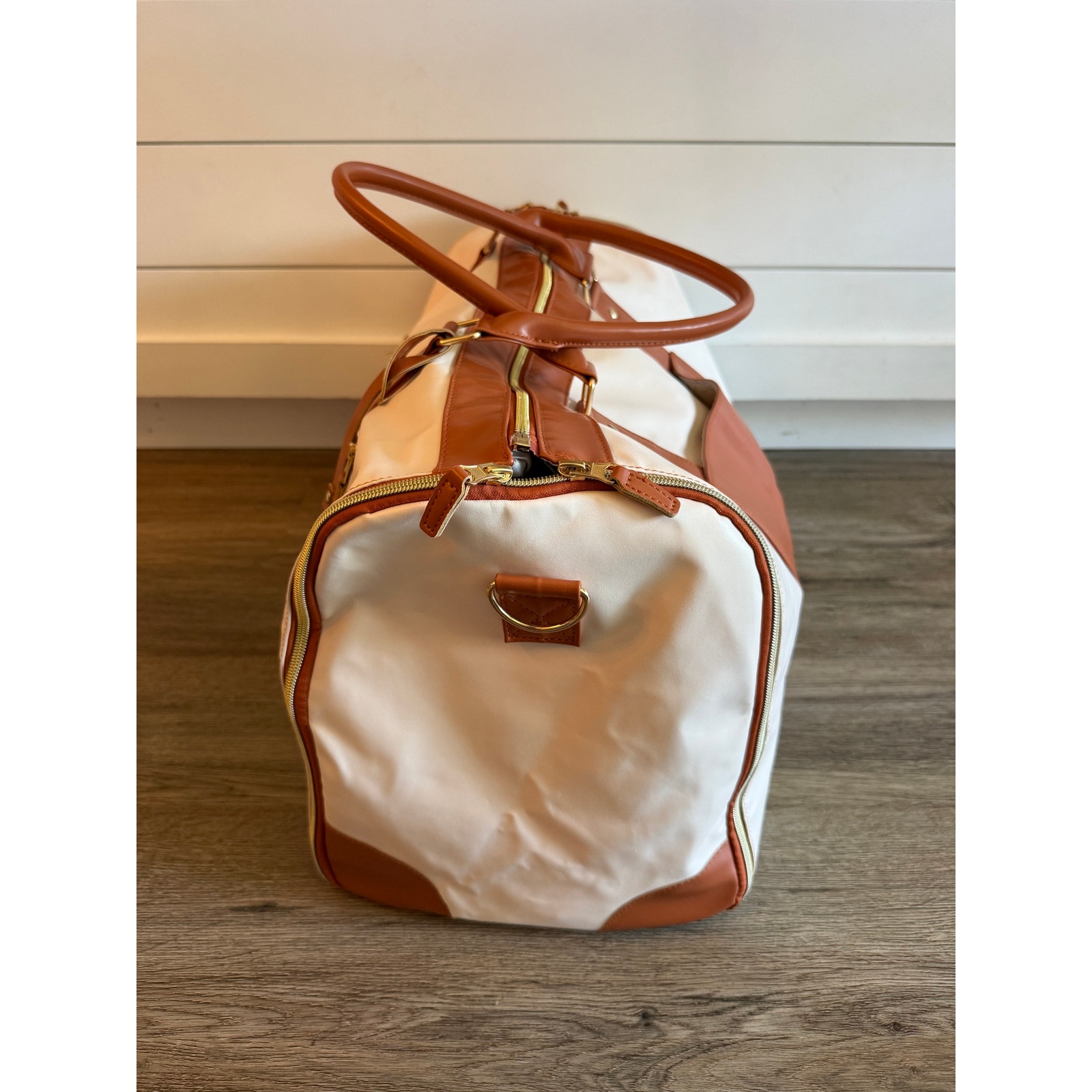 Jennibag Vegan Leather Weekender Carry On Tote Brown — image 4 of 7